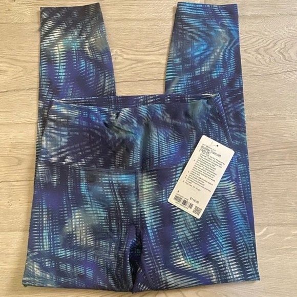Lululemon Wunder Train 25” High Rise Leggings Blue Multicolor - Picture 4 of 7